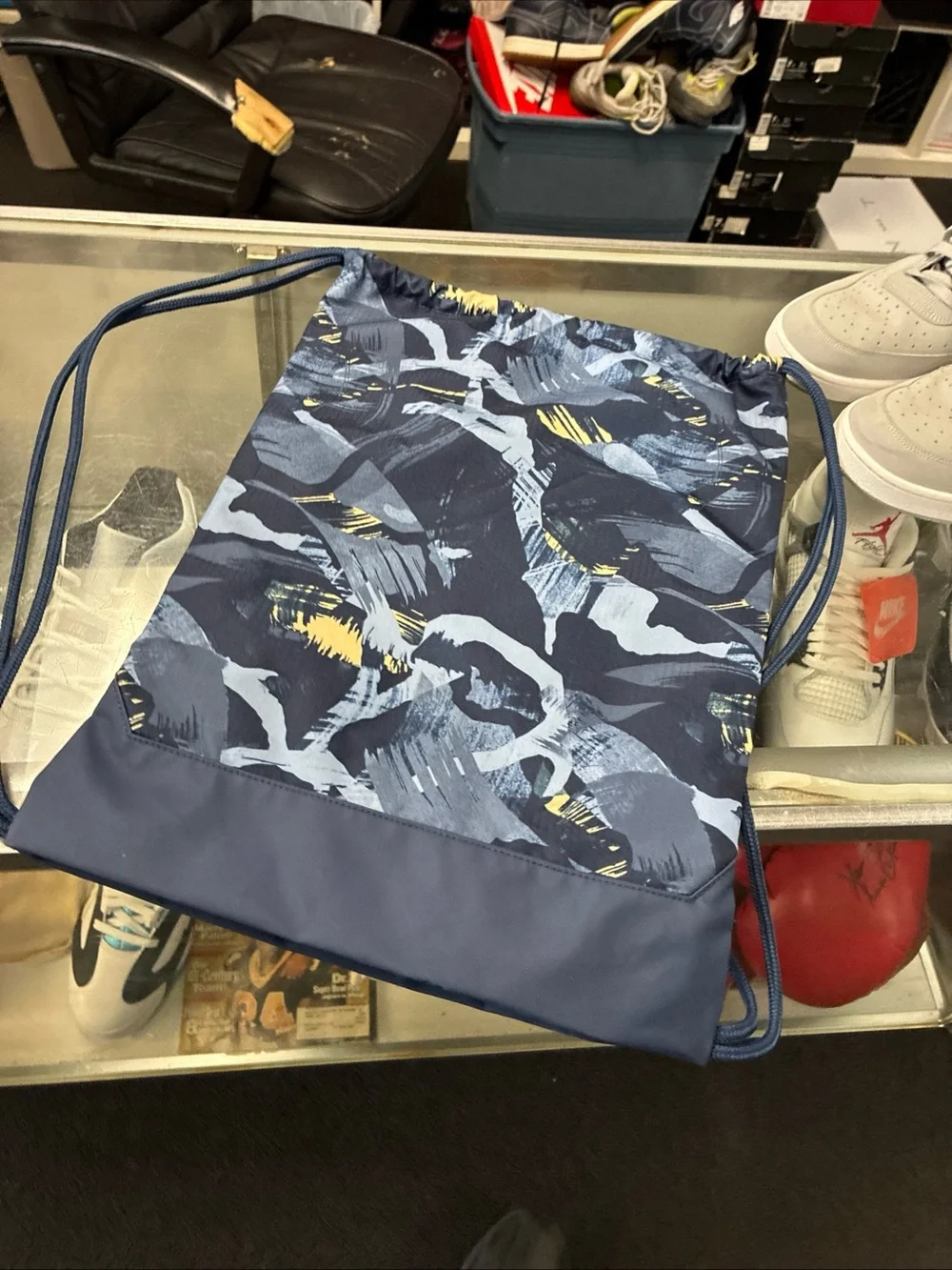 Nike Gymsack Brasilia Training Blue Camo Sling bag Zipper 20” x 13”